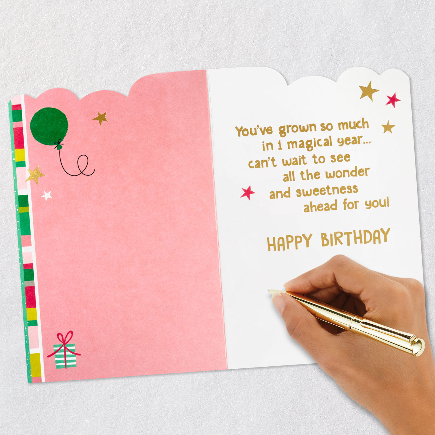 Unicorn and Rainbow First Birthday Card Signing card image number 7