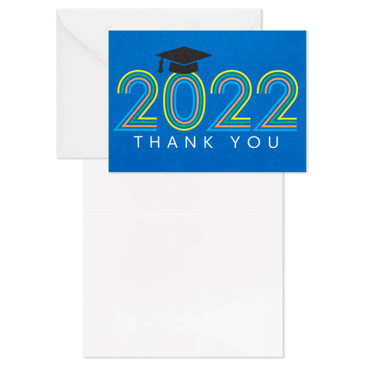 2022 Striped Lettering Blank Graduation Thank-You Notes, Pack of 40, 
