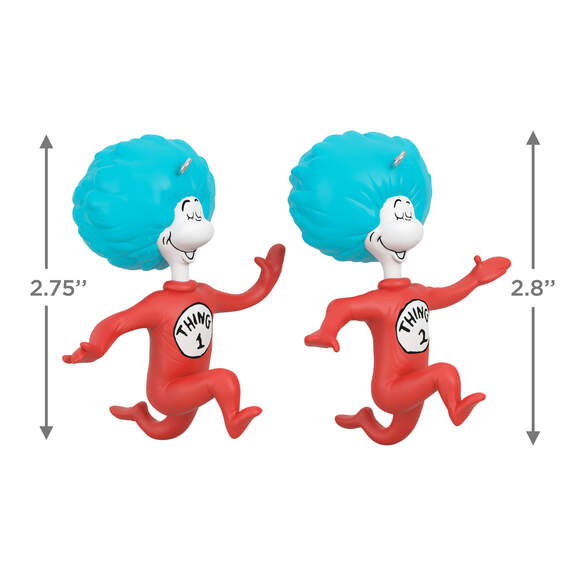 Dr. Seuss's The Cat in the Hat™ Thing One and Thing Two Ornaments, Set of 2, , large image number 3