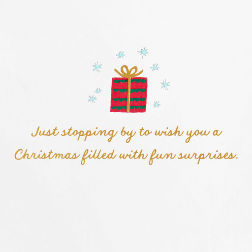 Fun Surprises Santa Claus With Gift Christmas Card, 