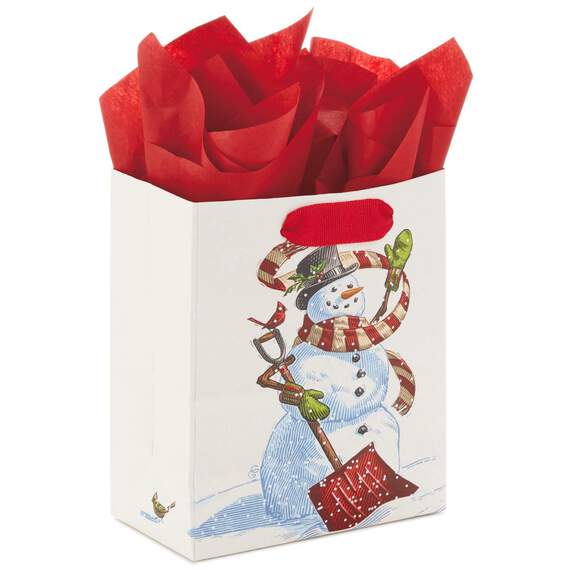 6" Snowman Christmas Gift Bag With Tissue, , large image number 2