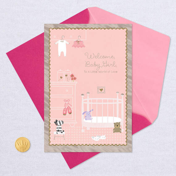 Pink Nursery Religious New Baby Girl Card, , large image number 5