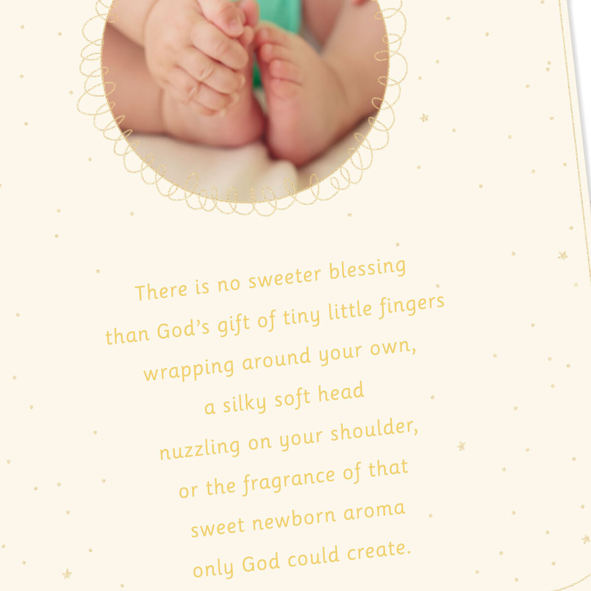 Tiny Hands and Toes Religious Baby Shower Card Greeting Cards Hallmark