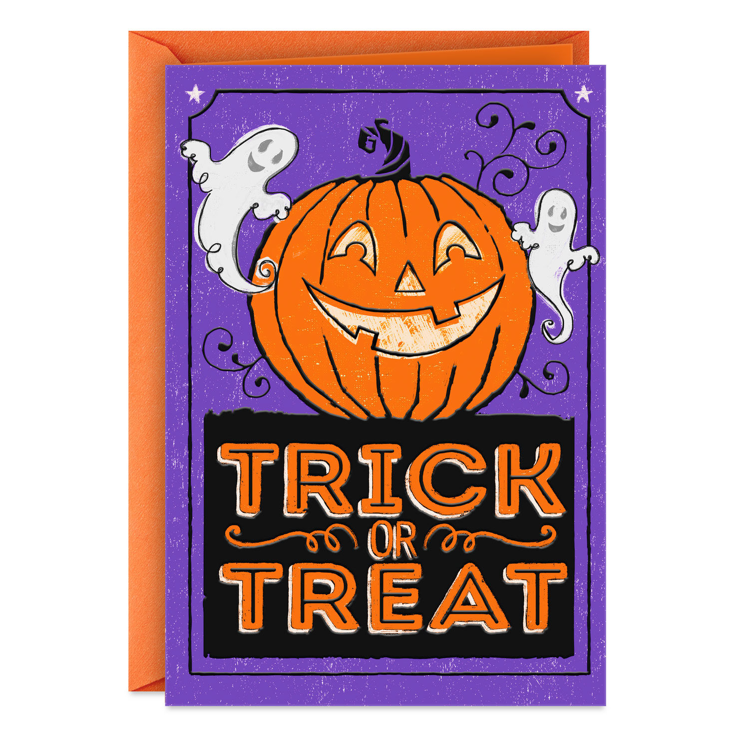 Trick or Treat Jack-o'-Lantern and Ghosts Halloween Card for only USD 0.99 | Hallmark