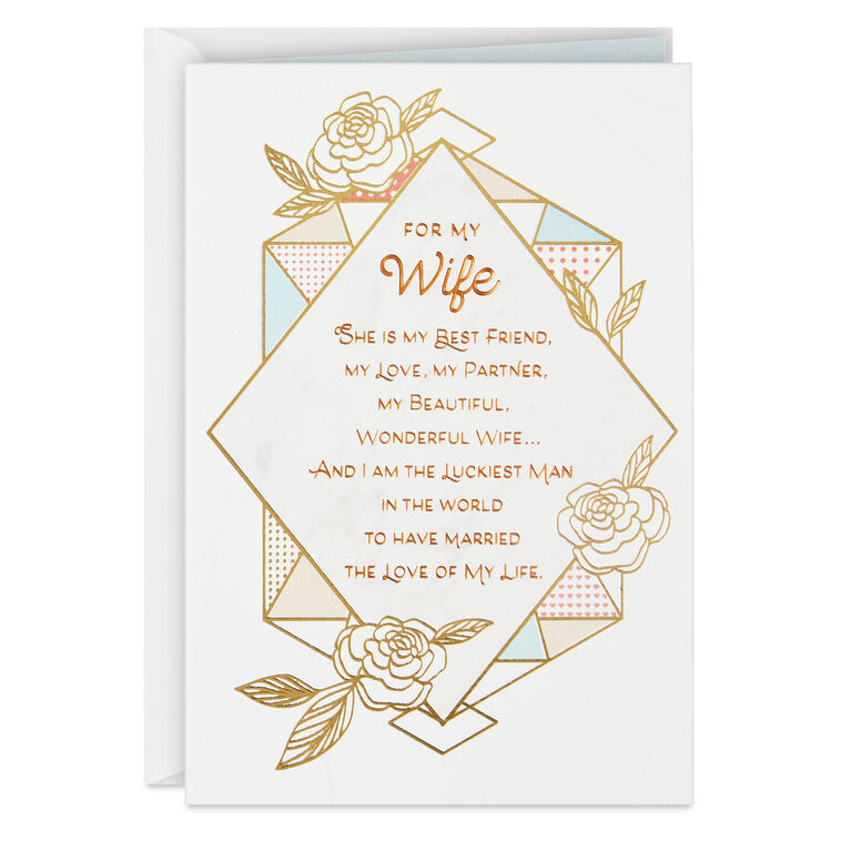 I'm the Luckiest Man Birthday Card for Wife