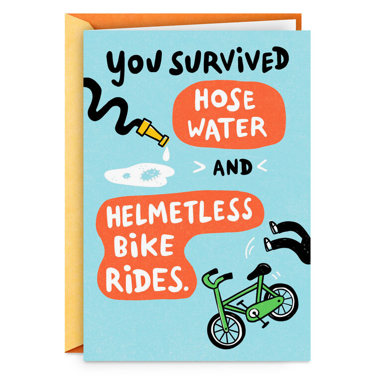 Hose Water and No Helmets Funny Birthday Card