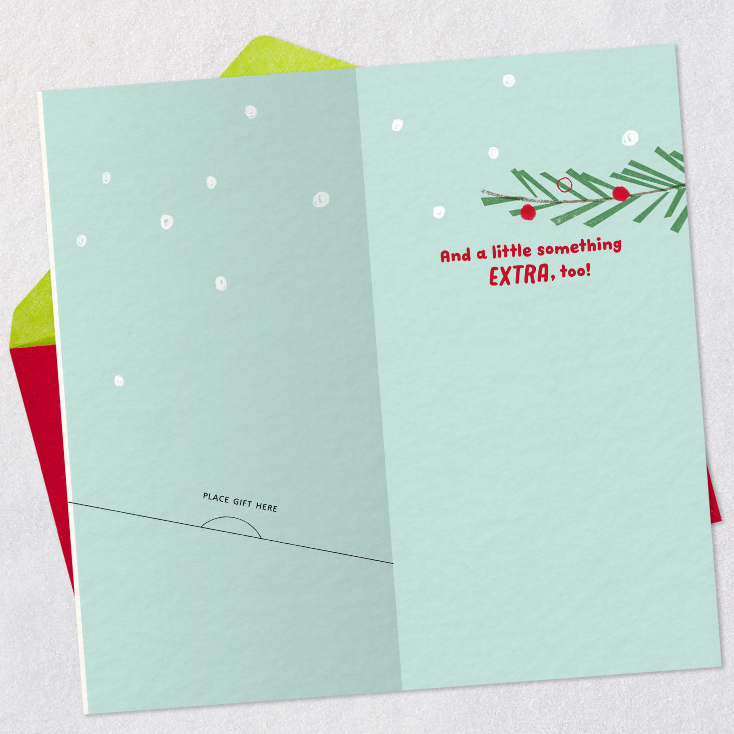 Pink Stocking Christmas Money Card for Granddaughter Open card with envelope image number 4