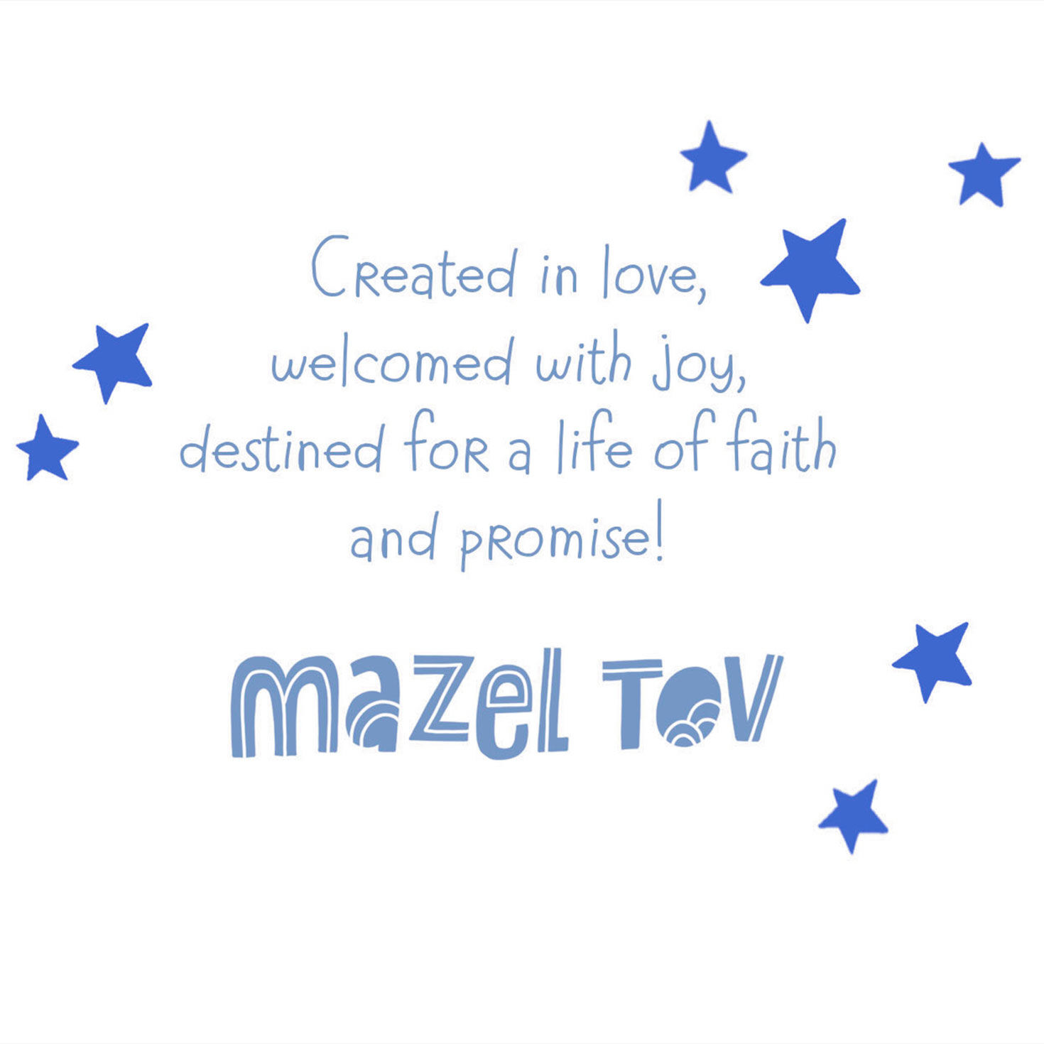Mazel Tov Clouds and Stars New Baby Boy Card Sentiment image number 2