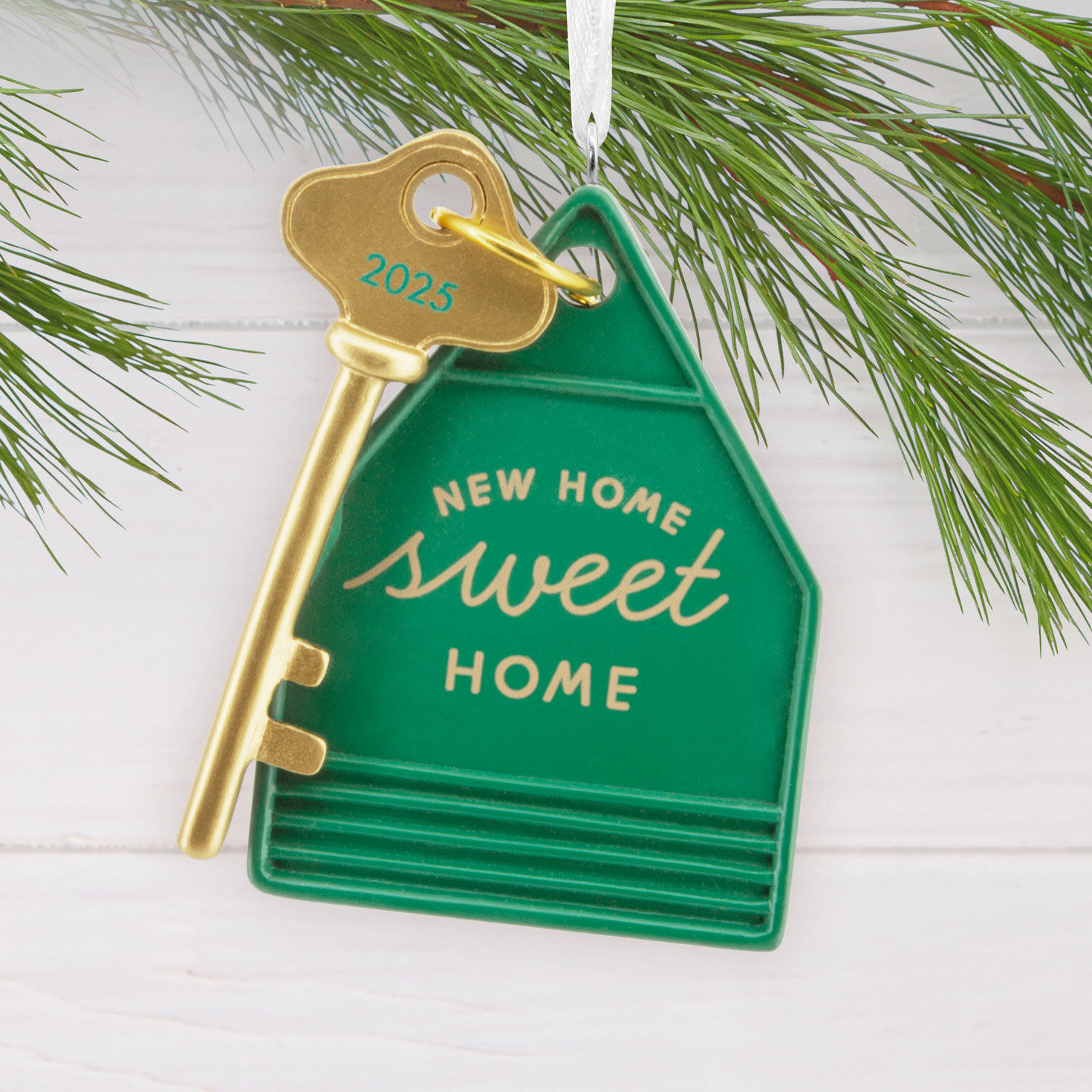 New Home Sweet Home Key Christmas Ornament hanging on tree image number 2