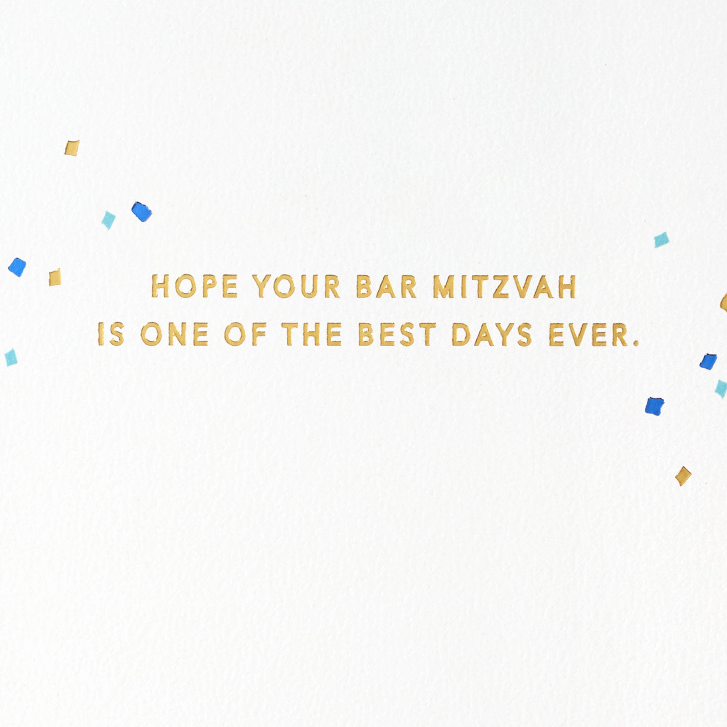 Blue and Gold Confetti Lettering Bar Mitzvah Card Sentiment  image number 2