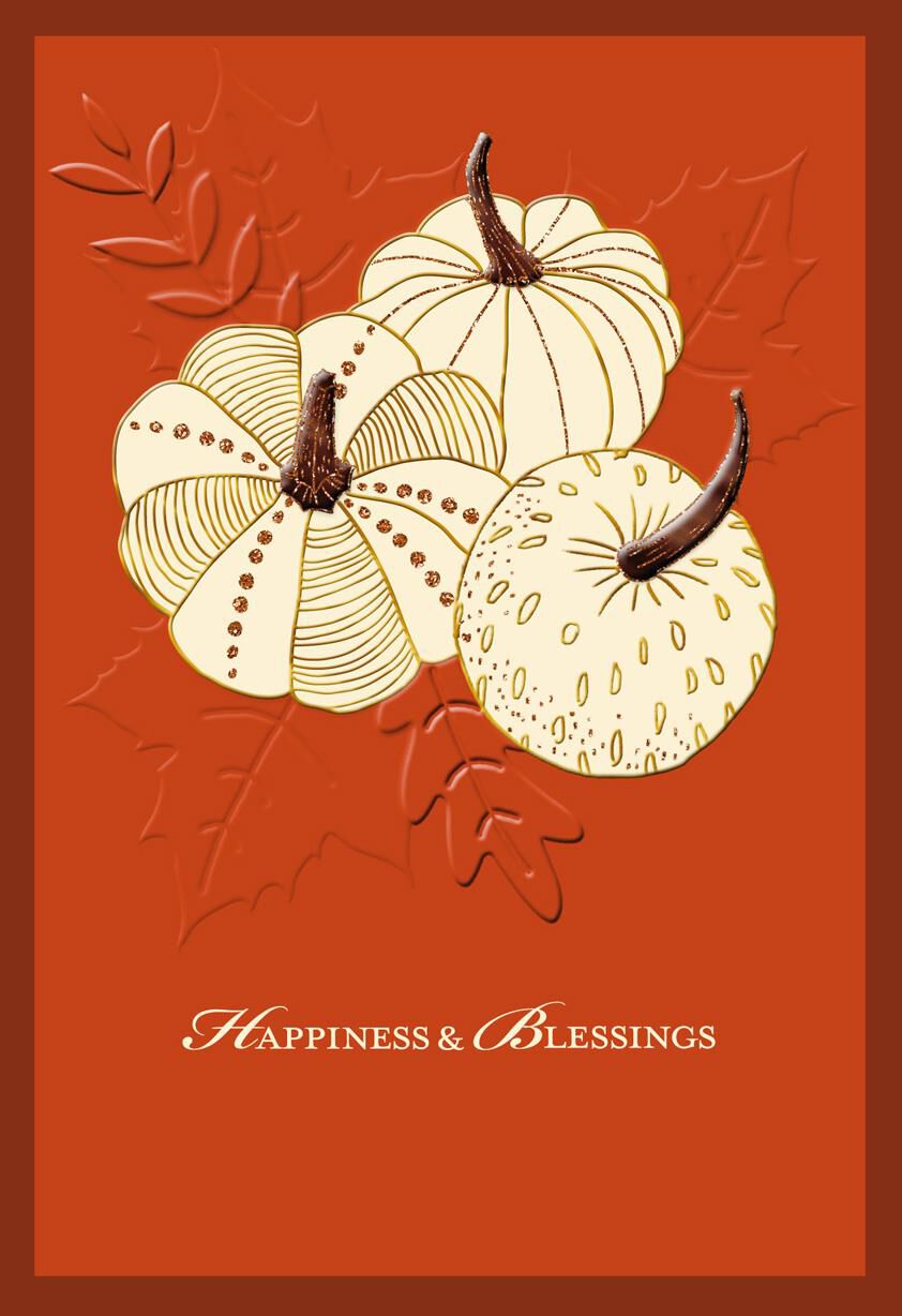 Pumpkins Happiness and Blessings Thanksgiving Card