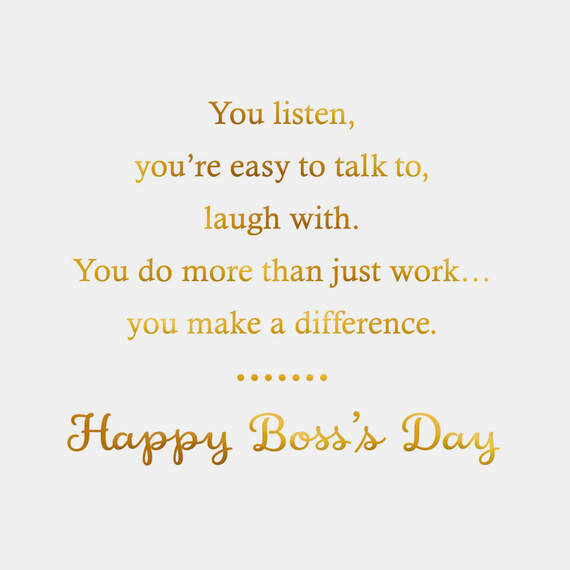 Gold Script You're the Best Boss's Day Card, , large image number 2