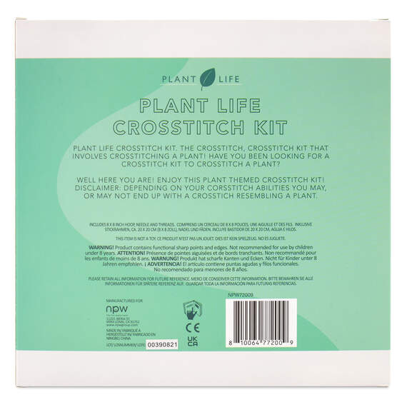 Plant Life Printed Cross-Stitch Kit, 8", , large image number 3