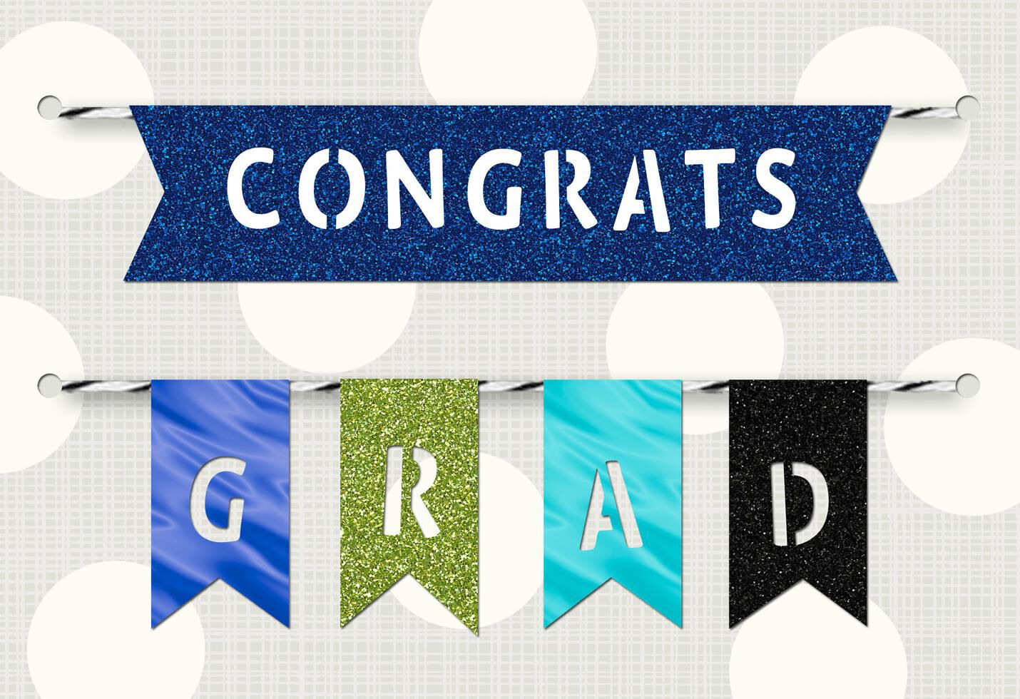 Banner Flags Graduation Congratulations Card