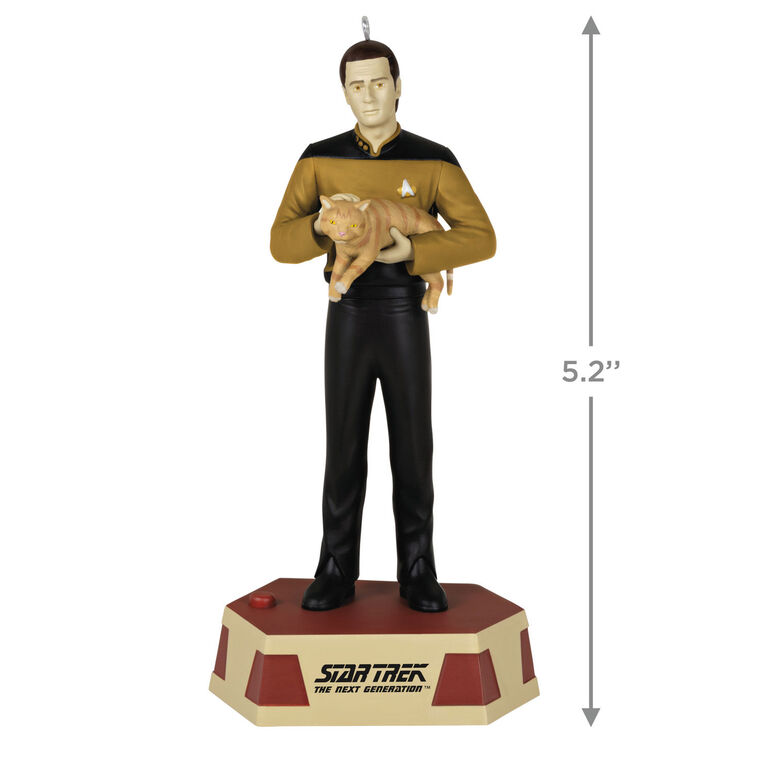 Star Trek Data With Cat Keepsake Ornament measurement image number 3