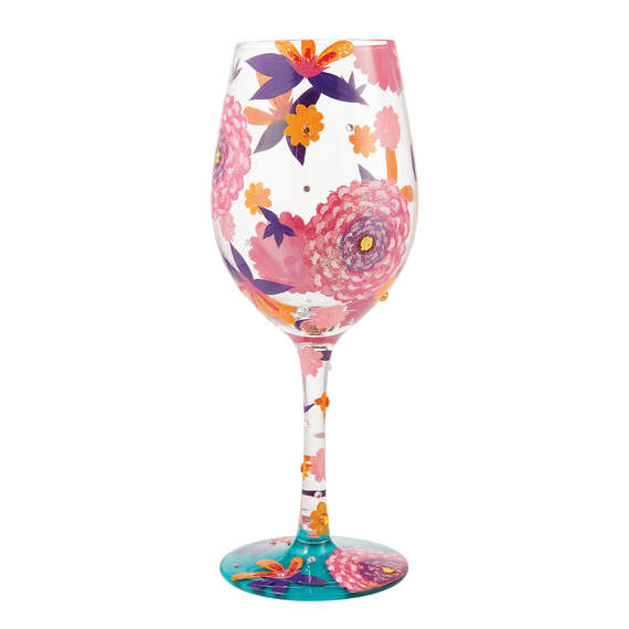 Lolita Funky Florals Handpainted Wine Glass, 15 oz., , large image number 2