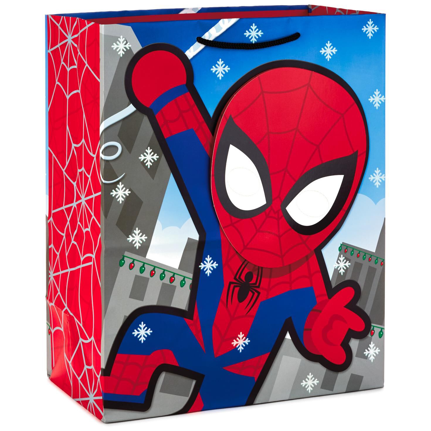 marvel spider man large christmas gift bag with removable mask 13 christmas spiderman