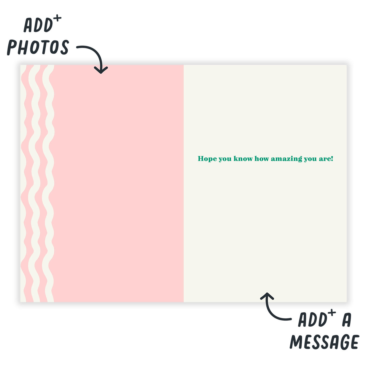 Floral Wallpaper Personalized Mother's Day Card Open Card indicating personalization image number 3