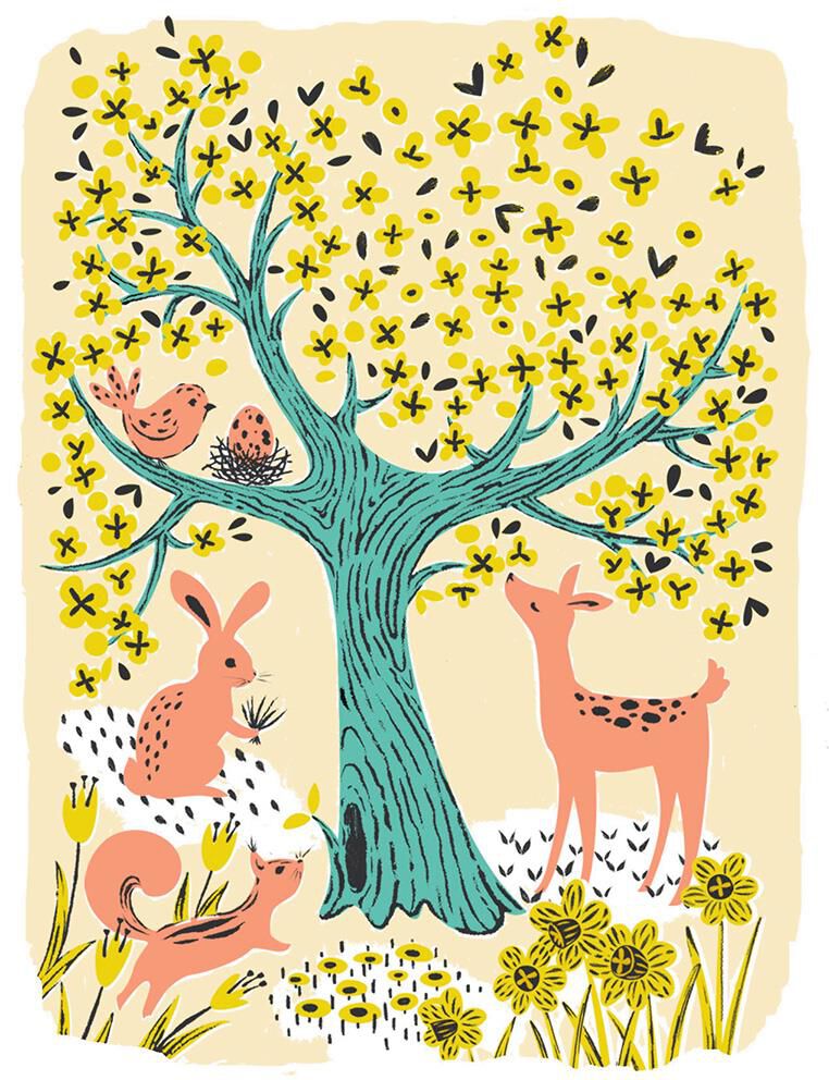 Woodland Animals New Baby Card