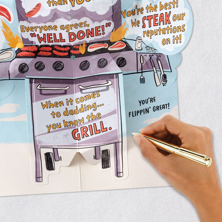 A Day of Thrills, Chills and Grills Pop-Up Birthday Card for Dad, , large image number 6