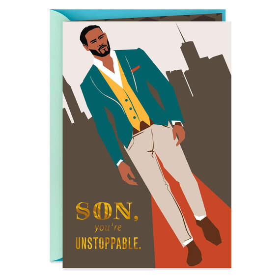 Son, You're Unstoppable Birthday Card, , large image number 1