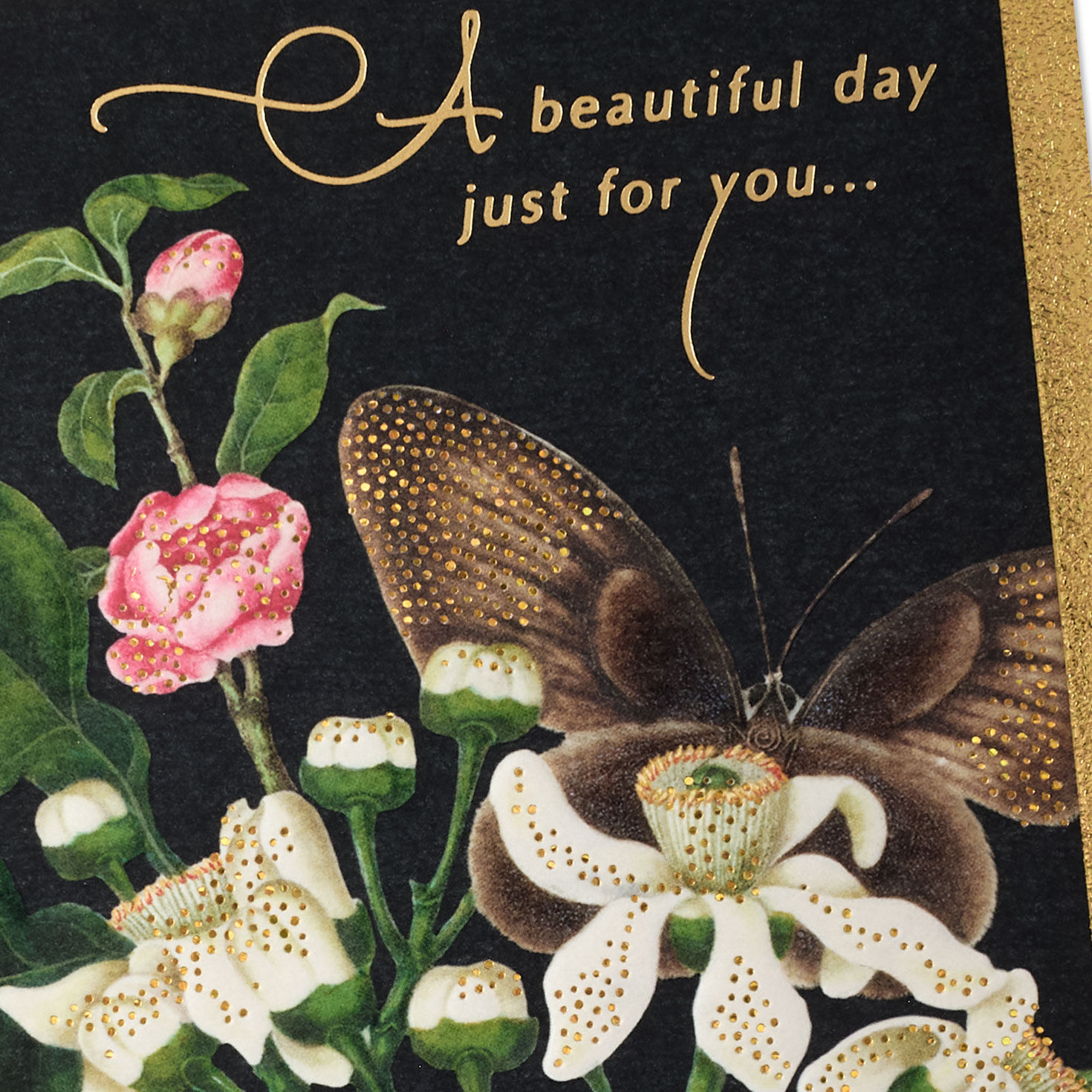 Vintage Butterfly and Flowers Mother's Day Card Card Front Detail image number 5