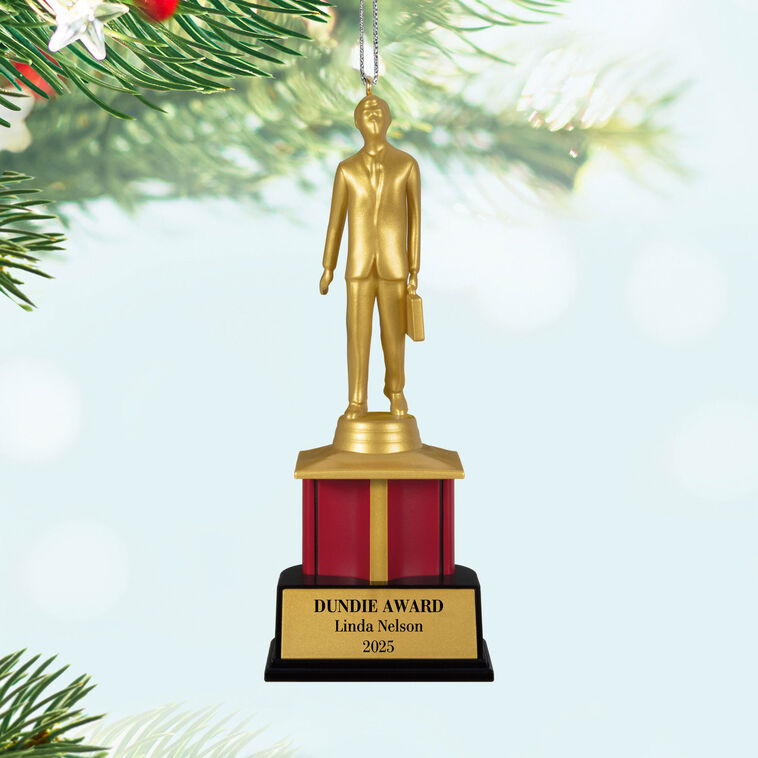 The Office Dundie Award Personalized Ornament, Custom Text