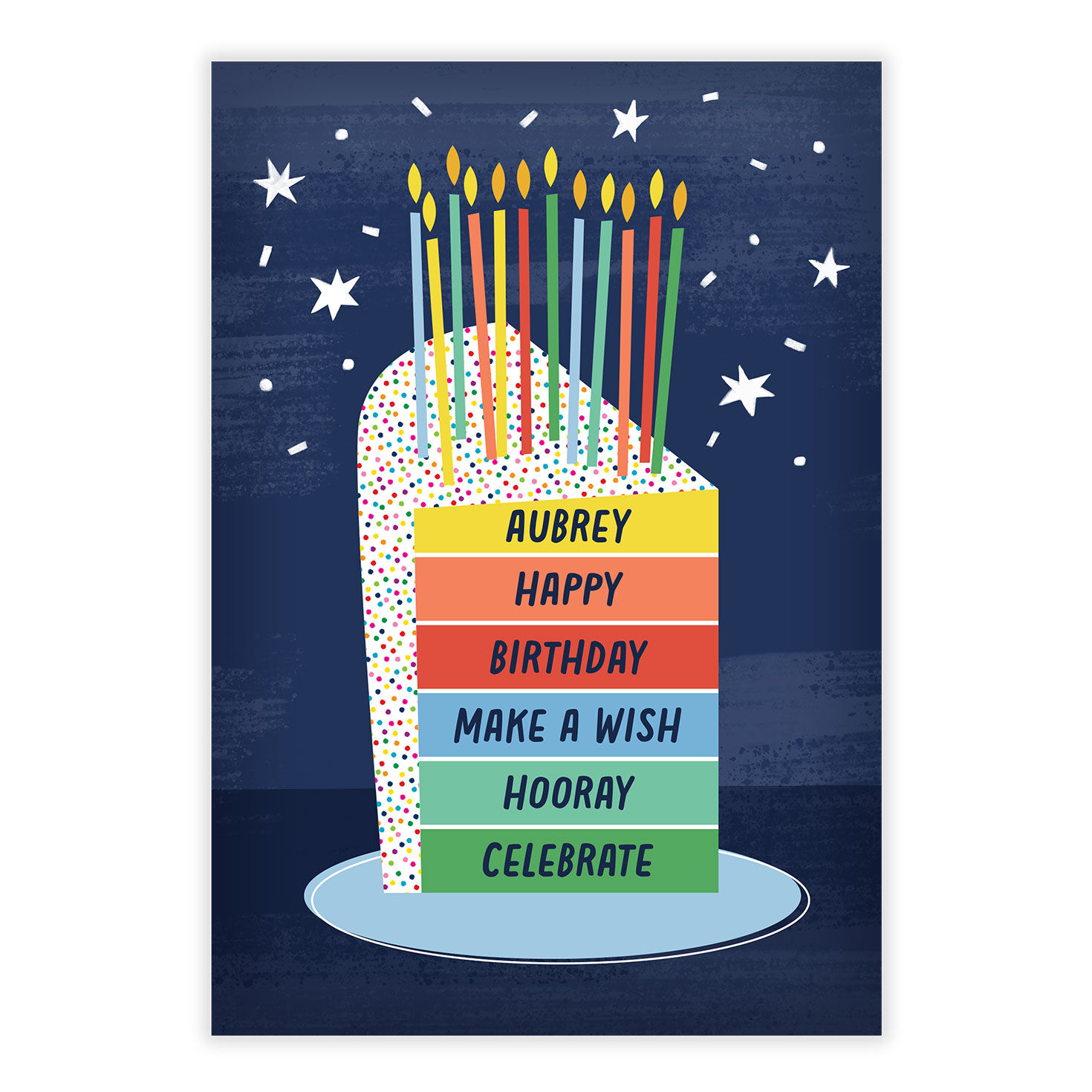 Personalized Rainbow Cake Birthday Card  image number 2
