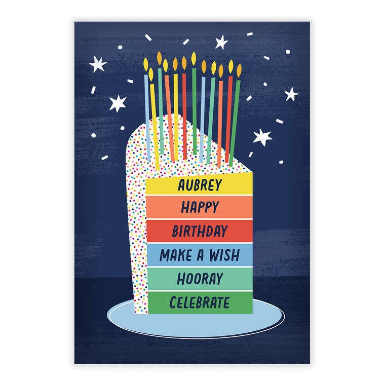Personalized Rainbow Cake Birthday Card  image number 2