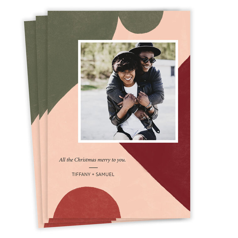 Bold Abstract Design Flat Christmas Photo Card