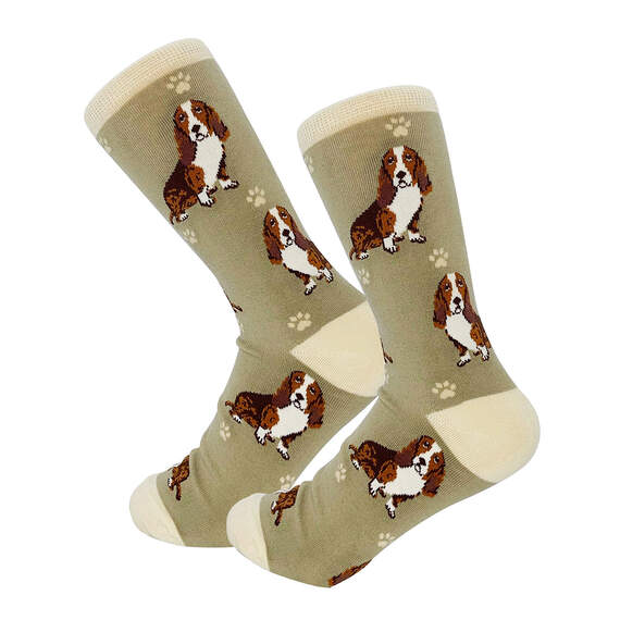 E&S Pets Basset Hound Novelty Crew Socks, , large image number 1