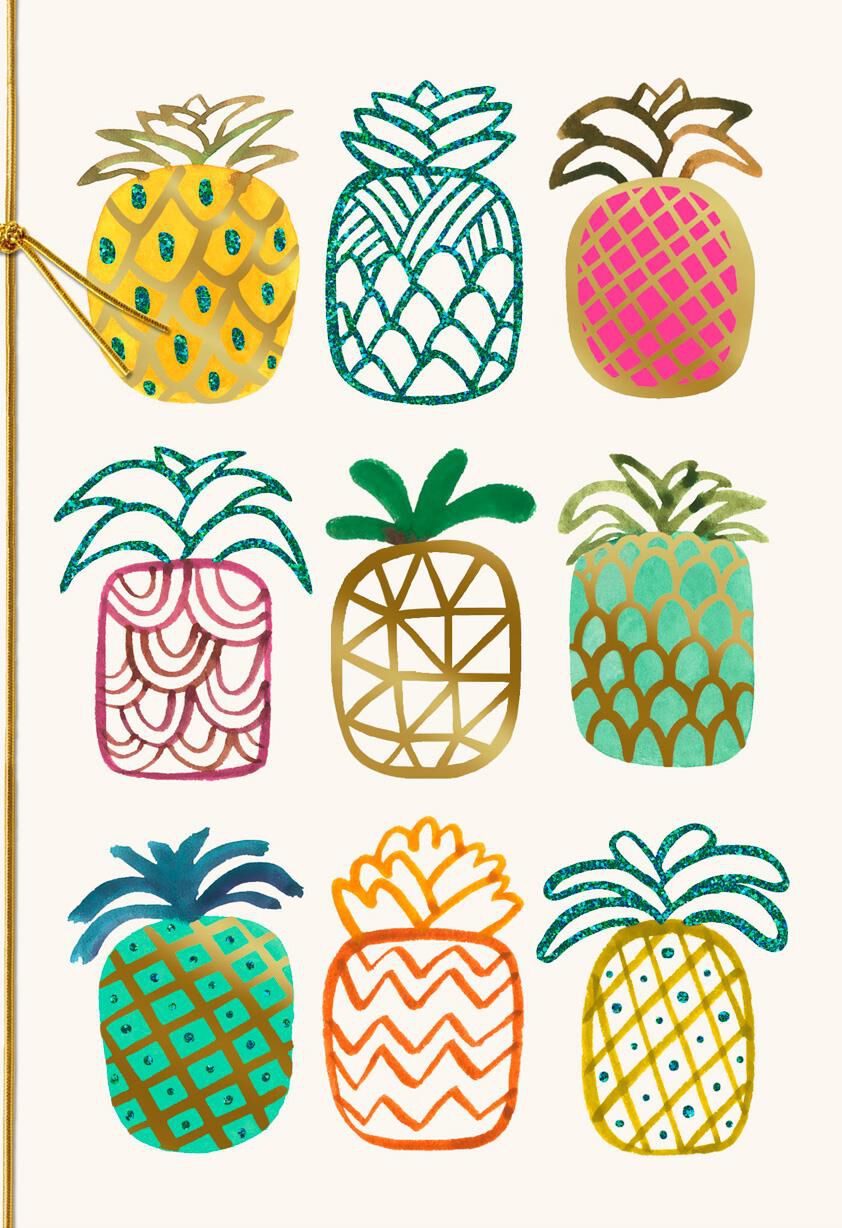 Pineapples Blank Thinking of You Card