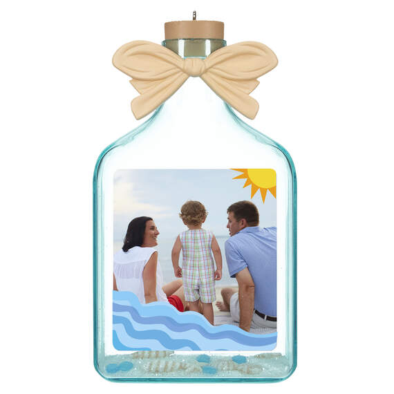 A Day at the Beach Sun & Waves Personalized Photo Ornament
