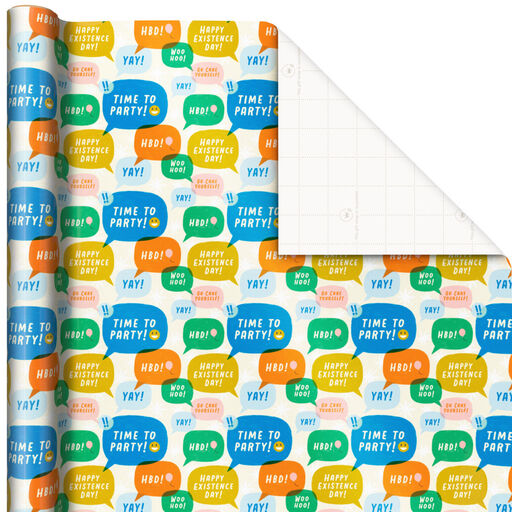 Happy Birthday Word Bubbles Wrapping Paper, 17.5 sq. ft., 