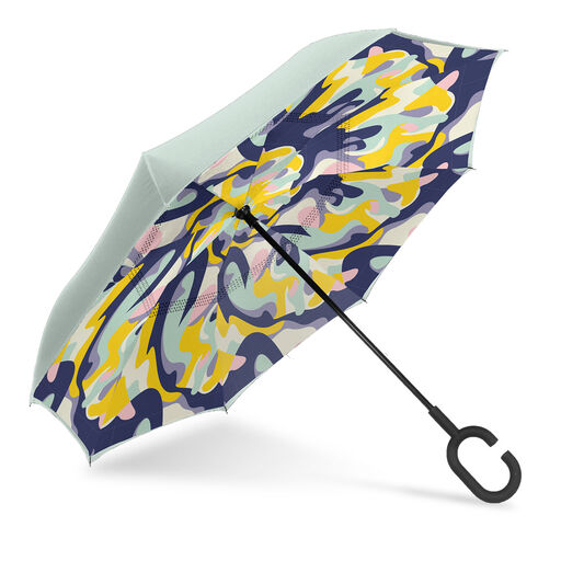 Unbelievabrella Reverse Closing Umbrella With Mod Print, 