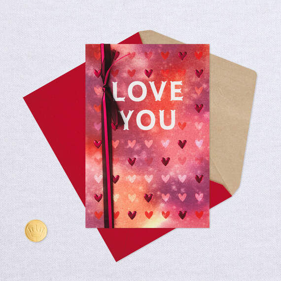 Love You Rows of Hearts Valentine's Day Card, , large image number 5