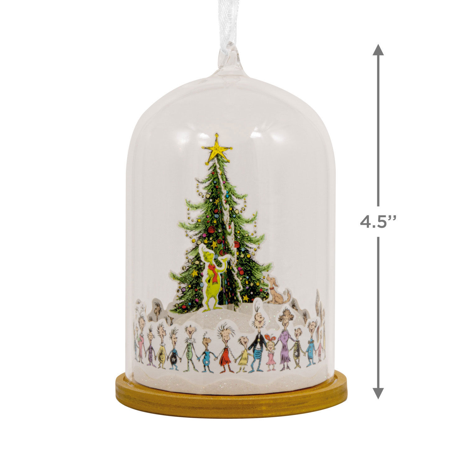 Grinch Whoville Tree Cloche Christmas Ornament measurement image number 3