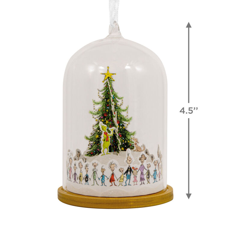 Grinch Whoville Tree Cloche Christmas Ornament measurement image number 3
