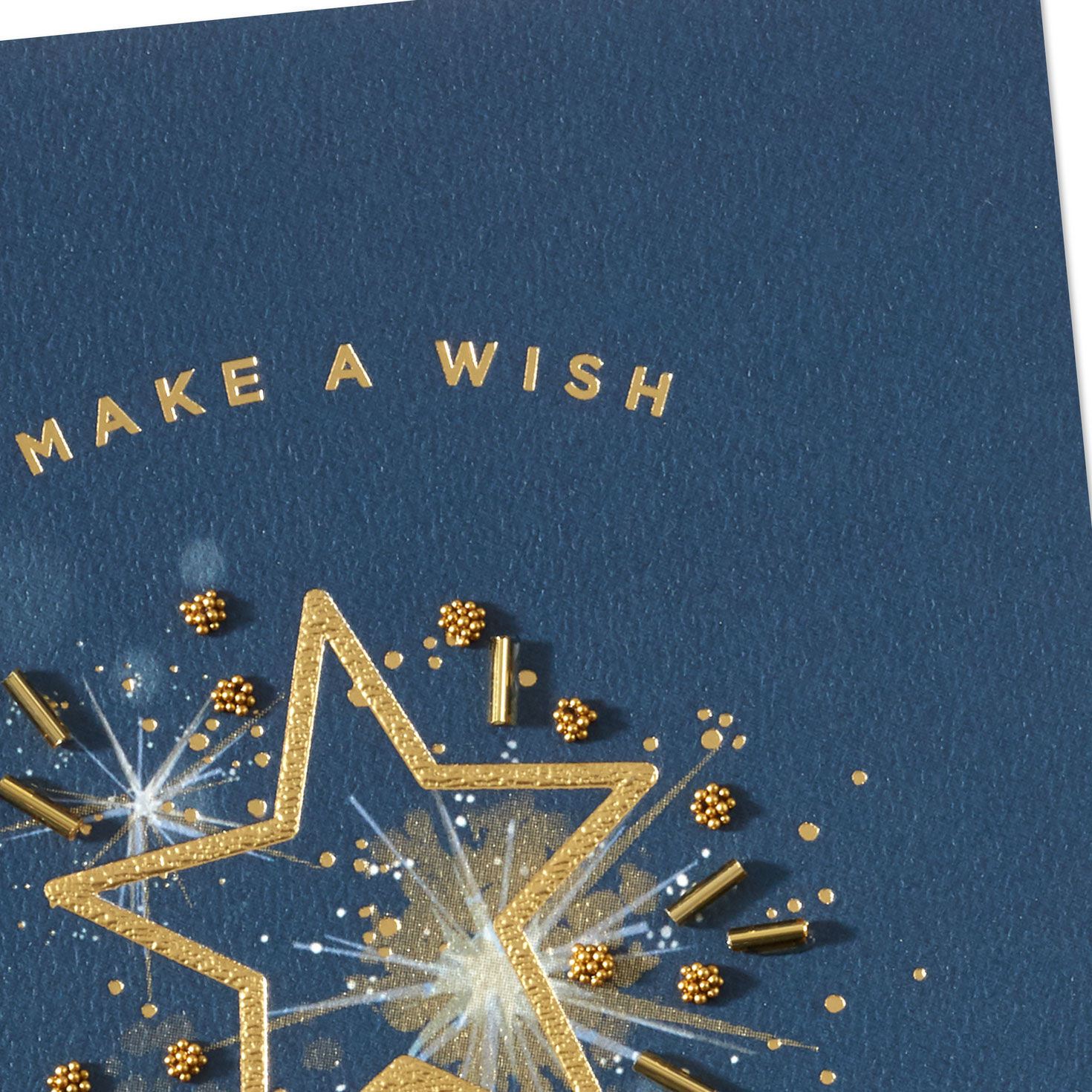 Gold Star Sparkler Navy Birthday Card Card Front Detail image number 4