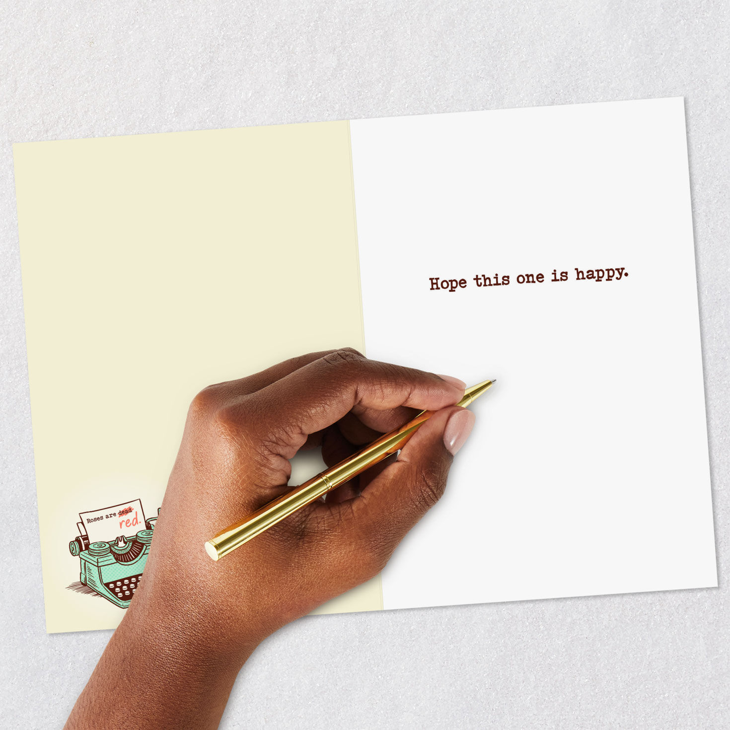 Cat at Typewriter Funny Birthday Card signing card image number 6