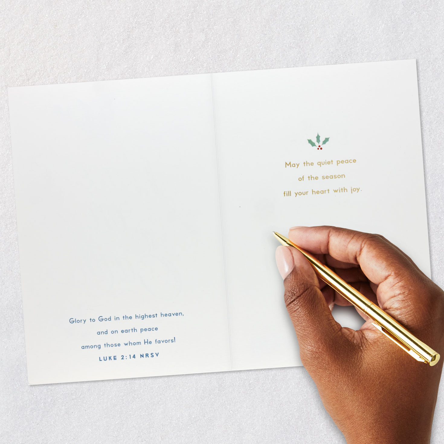 Dove Peace Earth Religious Quilled Christmas Card Signing card image number 7
