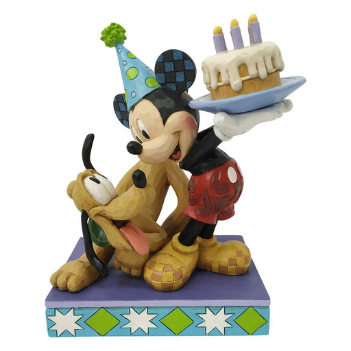 Jim Shore Mickey and Pluto Happy Birthday Pal Figurine, 6.2", 