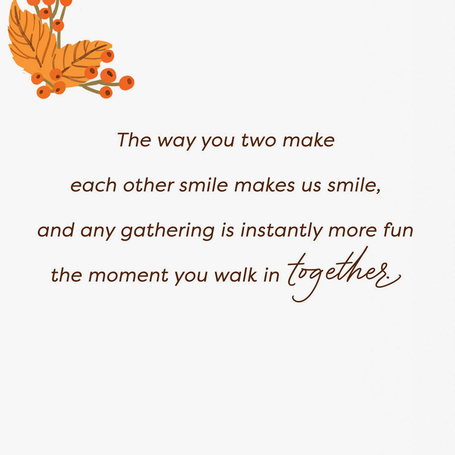 Wreath Thanksgiving Card for Granddaughter and Husband Sentiment image number 2
