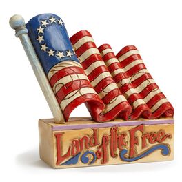 Jim Shore Mini Patriotic Flag Figurine, Jim Shore Mini Patriotic Flag Figurine, , large