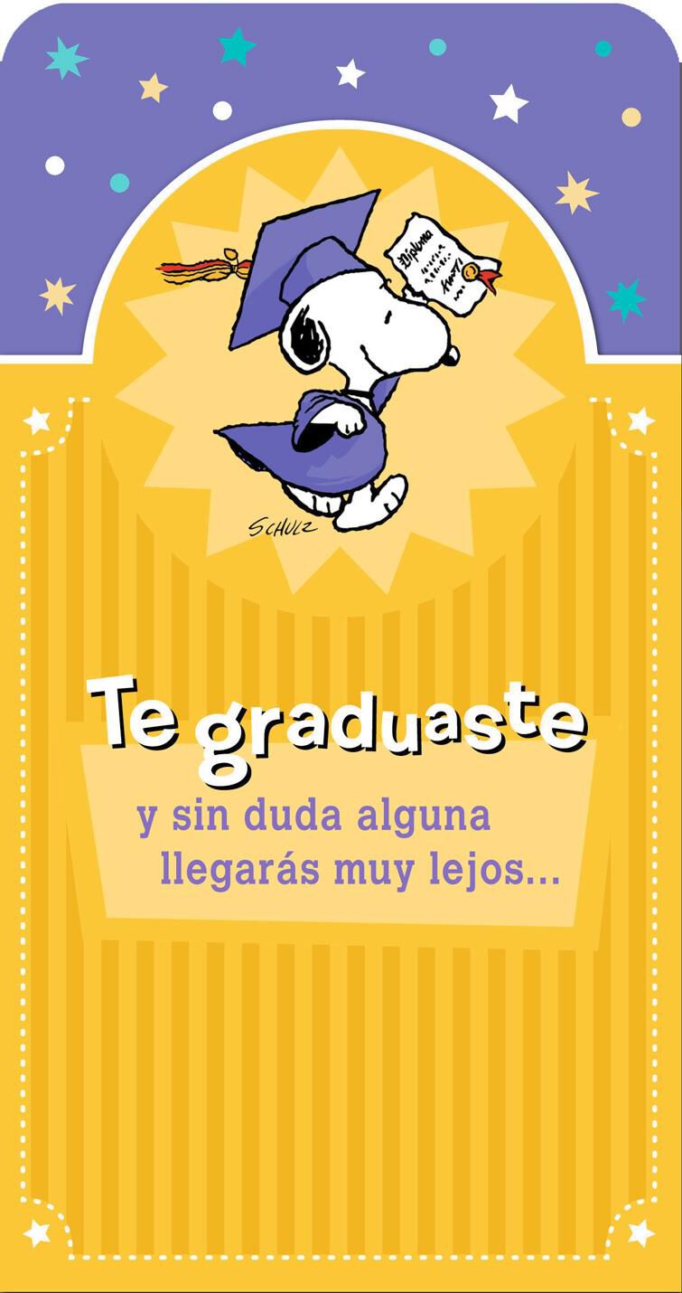 Snoopy in Cap and Gown Peanuts® SpanishLanguage Graduation Card