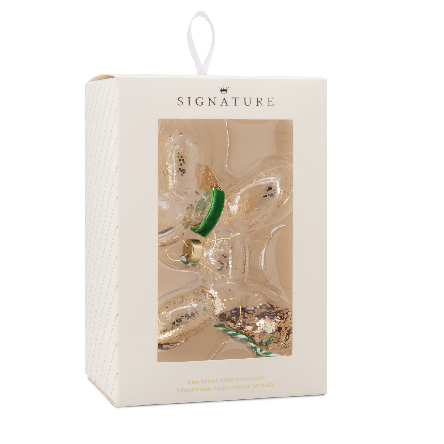 Signature Green and Gold Balloon Dog Glass Hallmark Ornament, , large image number 6