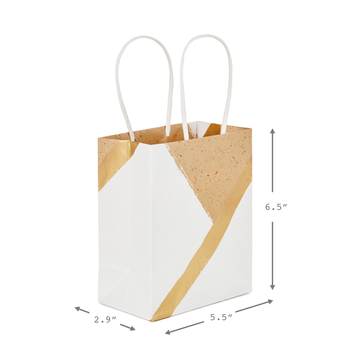 6.5" White and Kraft Paper 8-Pack Gift Bags, , large image number 3