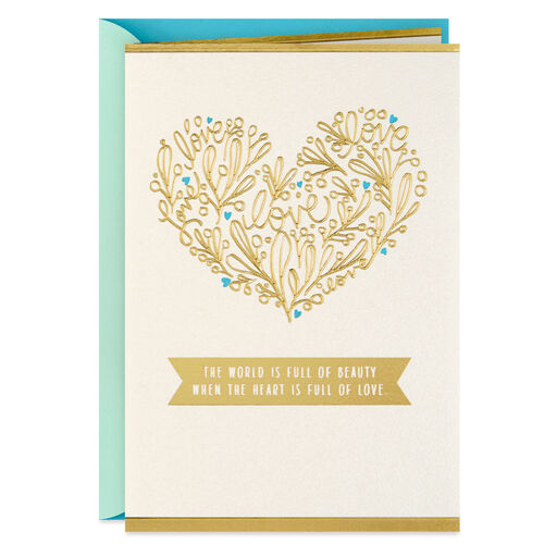 Love Floral Heart Wedding Card, 
