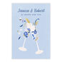 Flutes With Flowers Personalized Wedding Card front image number 2