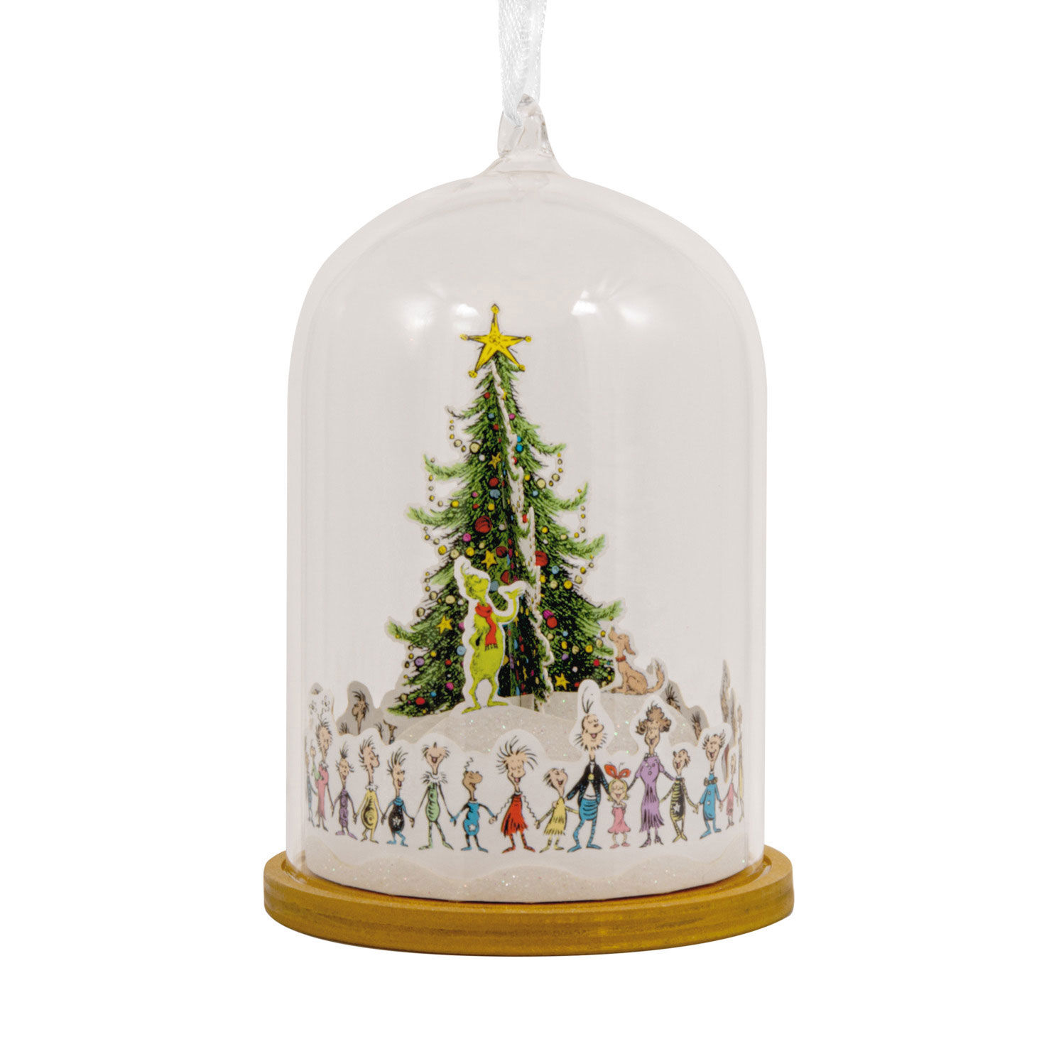 Dr. Seuss's How the Grinch Stole Christmas!™ Whoville Christmas Tree Cloche Glass and Paper Hallmark Ornament